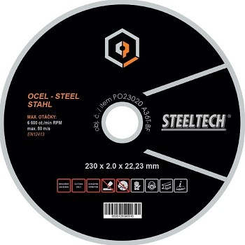 Řezný kotouč 230x2 ocel STEELTECH