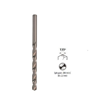 Vrták  8,75x175 HSS-G DIN340 vybrušovaný SILVER prodloužený