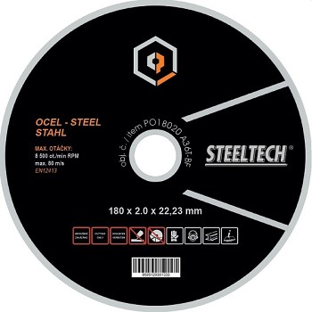 Řezný kotouč 180x2 ocel STEELTECH