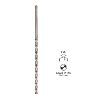 Vrták 10,0x265 HSS-G DIN 1869 vybrušovaný extra dlouhý