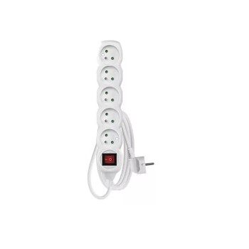 Kabel prodlužovací PVC  2m 5 zásuvek bílý
