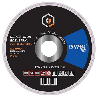 Řezný kotouč 125x1,6 nerez OPTIMAflex